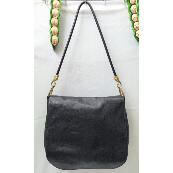 De Vecchi by Hamilton Black Leather Crossbody Shoulder Bag - VTG Made in Italy - Picture 1 of 13